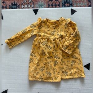 Disney baby|Baby girl Mustard yellow Winnie the Pooh long sleeve casual dress •